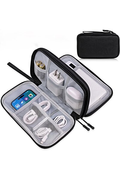 Jewval Organizer Organiser 2 Bölmeli Elektronik Kablo Şarj Kulaklık SSD Telef...