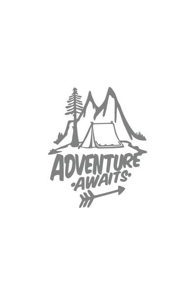 Reysa Tasarım Adventure Awaits Sticker 17X17 cm Gray