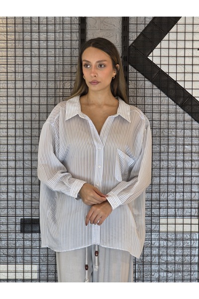 Geco Cămașă maro cu umăr dezactivat