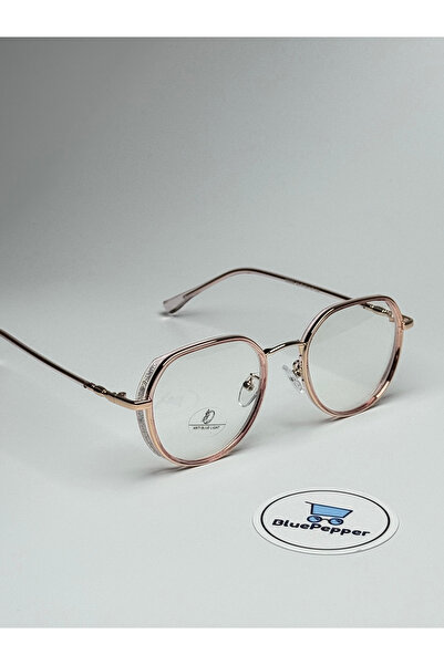BluePepper Simy Blue Light Protection Glasses Blueblock Metal Frame Edges Glo...