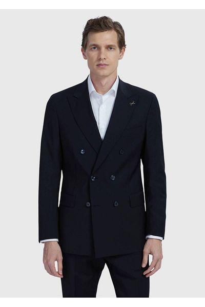 Ramsey Black Plain Wool Blended Suit