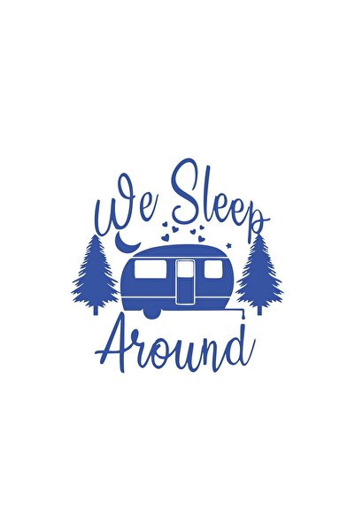 Reysa Tasarım We Sleep Around Sticker 17X17 cm Blue