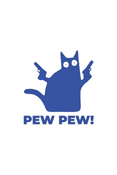 Reysa Tasarım ملصق بيو بيو كات مقاس 17 × 17 سم باللون الأزرق