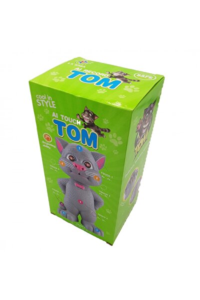 dalimag Pisicuta vorbitoare, Talking Tom, cu sunete si lumini, gri, 22 cm