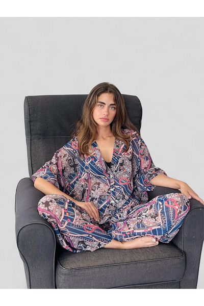 Retrobird Cămașă kimono din șifon cu decolteu în V pentru femei Prune