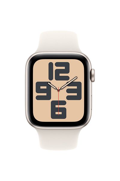 Apple Ceas Smartwatch Apple Watch SE (2024), GPS, 40mm Starlight Aluminum Case, Starlight Sport Band - S/M