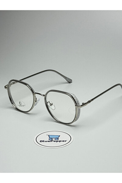 BluePepper Simy Blue Light Protection Glasses Blueblock Metal Frame Edges Glo...