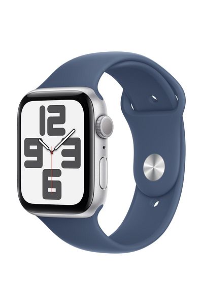 Apple Ceas Smartwatch Apple Watch SE (2024), GPS, 40mm Silver Aluminum Case, Denim Sport Band - S/M