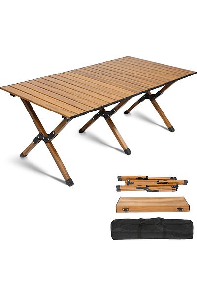 Saharaz Folding Picnic Table,with Carry Bag,for Outdoor/Indoor Picnic, BBQ and Hiking,120*60*45cm