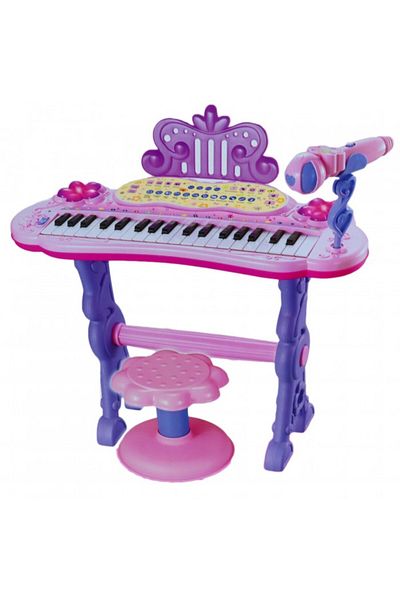 dalimag Toy Piano, MP3, Lights, Touch Function, Karaoke, Charging Cable, Chair, 50 cm, Multicolor