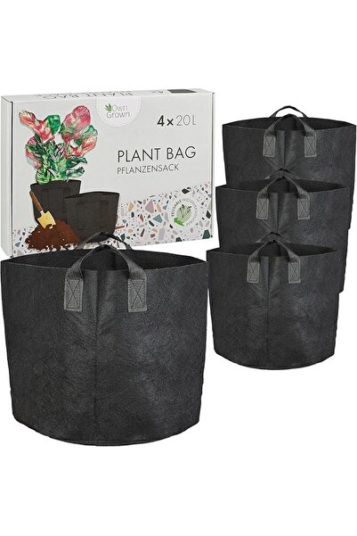 BeGreat Set de 4 saci pentru plante, 20 L, cu mânere, pentru grădinărit