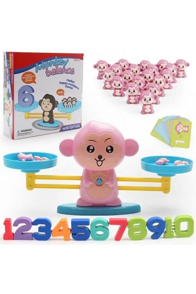 dalimag Jucarie Maimuta tip balanta invatam matematica, joc de invatare a numerelor si jucarii educative pen