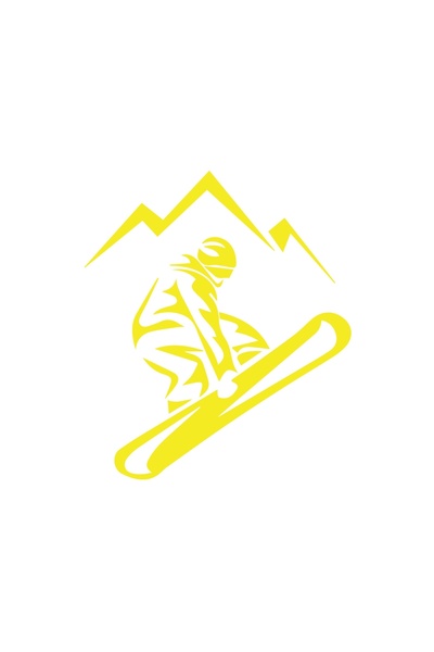 Reysa Tasarım ملصق تزلج على الجليد مقاس 17 × 17 سم أصفر