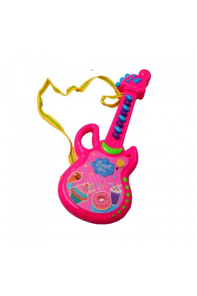 dalimag Chitara de Jucarie Pentru Copii cu Agatatoare de Gat, Sunete, 30 cm, Roz