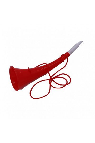 dalimag Curved Horn, Vuvuzela, Horn Type, For Parties, Events, Red, White Tip, 27 cm