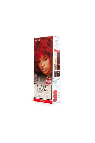 Neva Flashy Colors Crimson, Semi-permanent hair color, intense red, 100% vegan, Neva, 100 ml