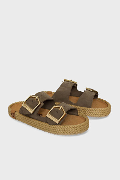 Bohonomad Sydney Straw Detailed Double Strap Buckle Slippers Slippers Syd12