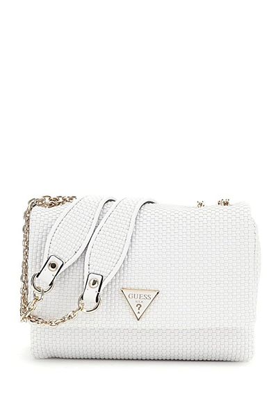 Guess Phaedra Convertible Xbody Flap Women's White Crossbody Bag Hwwg9638210-Whı