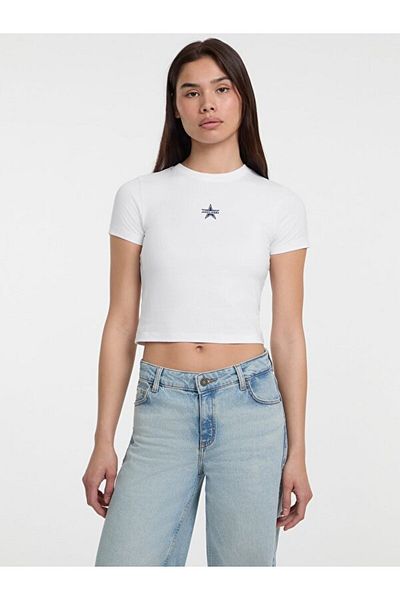 Guess Tricou Jeans Ss Cn Baby pentru femei Boxy Fit