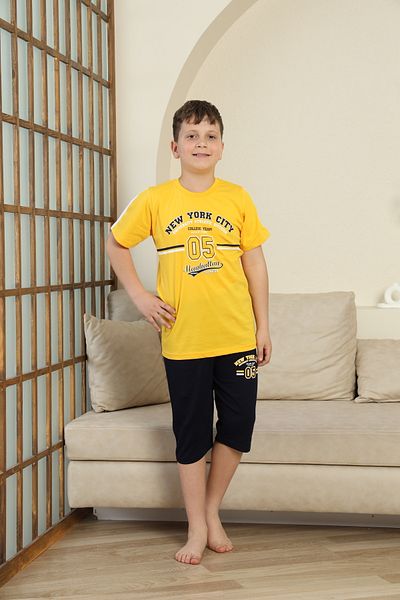 FORMO Set de pijamale capris cu mâneci scurte din bumbac natural 100% pentru băieți