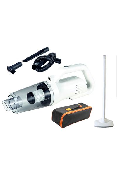 Influential Tech Aspirator fără fir pentru mașină și casă, 120W, 12000Pa, 6000mAh, alb, portabil cu accesorii