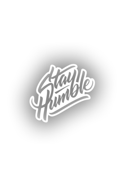 Reysa Tasarım ملصق Stay Humble مقاس 17 × 17 سم باللون الأبيض