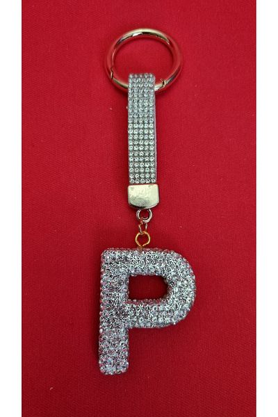 Land of Souvenir Luxury Letter Keychain with Zircon Stone
