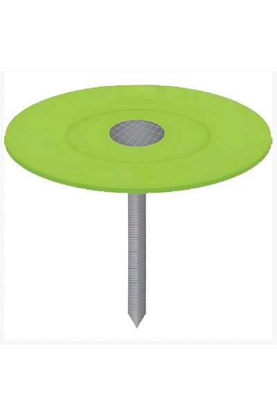 ACE Ring Shank Flat Head Roofing Nails with Plastic Cap Silver and Green 1inch