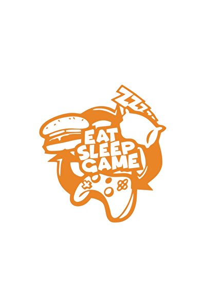 Reysa Tasarım Eat Sleep Game Sticker 17X17 cm Orange