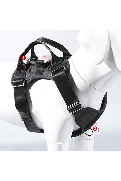 Manolex Ham ajustabil cu Led pentru caini Marimea L, Culoare Negru, Manolex®