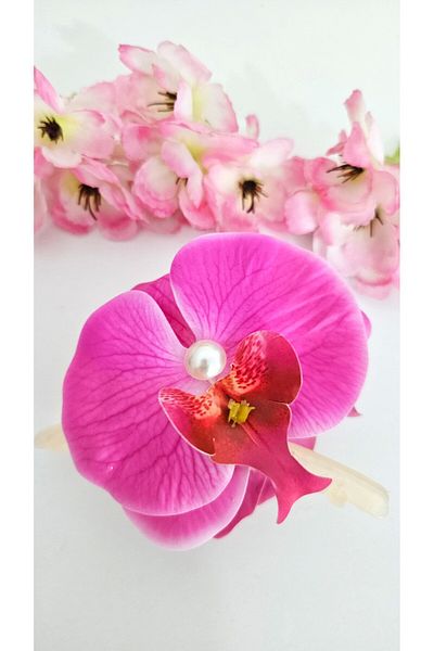 cityvision Orchid Flower Pearl Latch Buckle 10 cm Double Sided 1 Piece