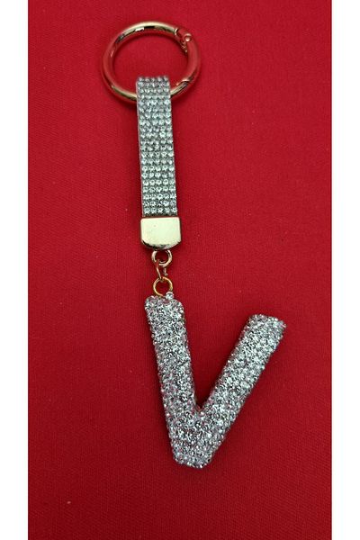 Land of Souvenir Luxury Letter Keychain with Zircon Stone