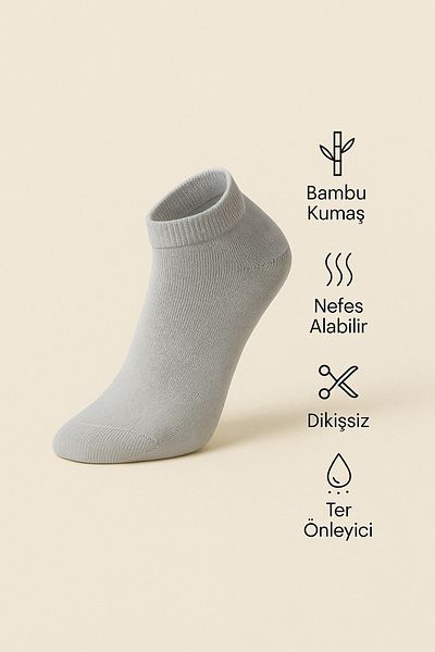 Ducks Socks Gray 6 Pairs Women's Bamboo Seamless Booties Short Socks