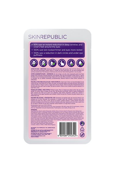 Skin Republic Retinol Under Eye Mask (3 x Pairs) Reduce Crow’s Feet and Deep Wrinkles.