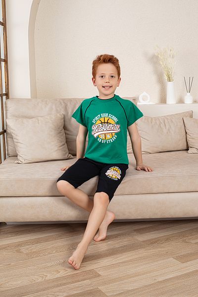 FORMO Boys' 100% Natural Cotton Short Sleeve Short Sleeve Capri Pajama Set