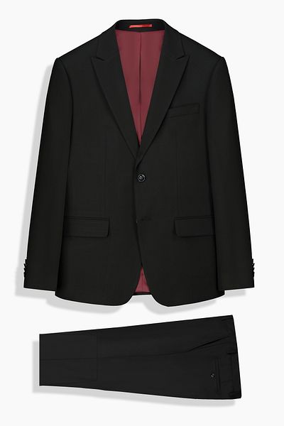 Sarar Interview Woven Fabric Slim Fit Black Suit