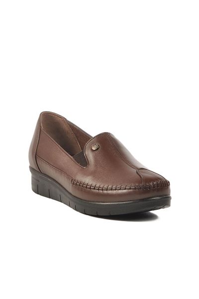 AYAKMOD Brown Genuine Leather Women's Casual Shoes 664 Z