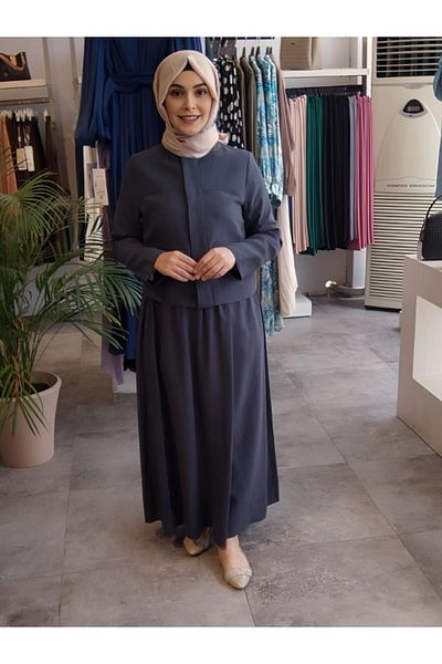 Zühre Women's Stone Detailed Hijab Double Set