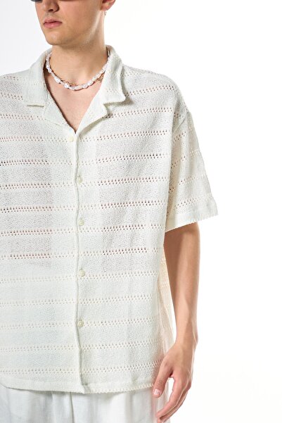 VAMOSCLO oversized Πλεκτό μπλουζάκι Λευκό