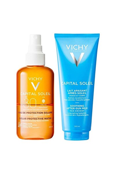Vichy Capital Soleil Set: SPF50+ Fluid 50ml, SPF30 Sun Water 200ml, After Sun Milk 300ml