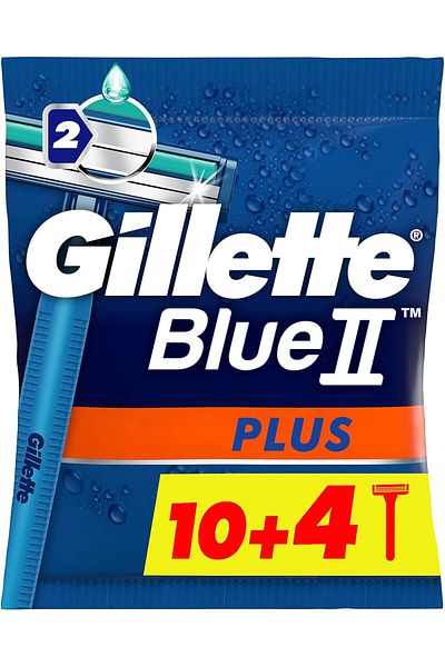 Gillette Blue Ii PlUS Men's Disposable Razors, 14 Count