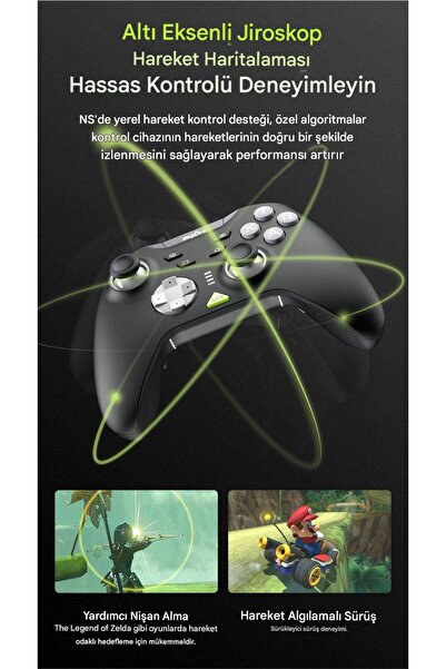 pxn P5 Kablosuz Oyun Denetleyicisi Hall Etkisi Gamepad Joystick Oyun Kolu Swtich/PC/iOS/Android