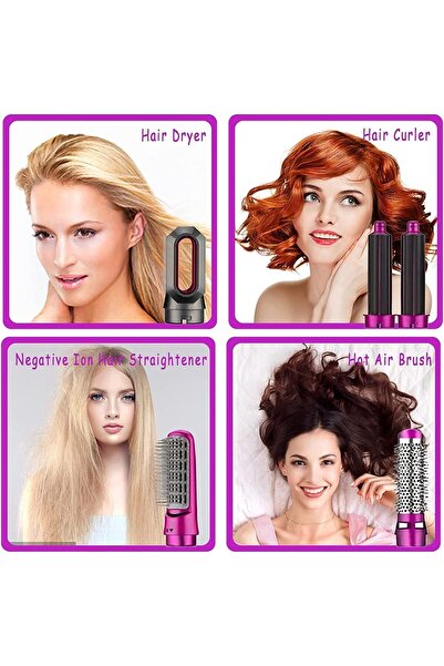 Joy 5 in 1 Hair Dryer Brush Styler, With 5 Styling Tools, 3-Speed Temperature, 1000W, for Hairstyle
