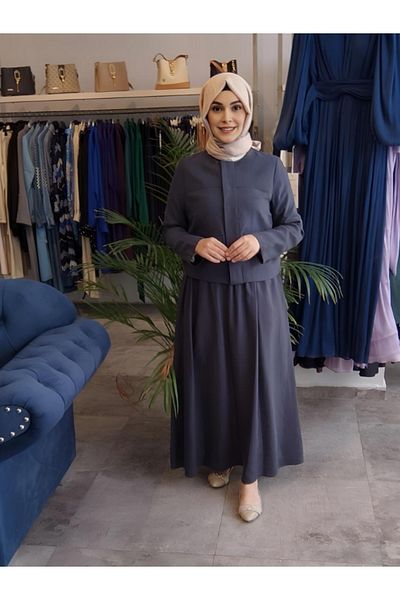 Zühre Women's Stone Detailed Hijab Double Set