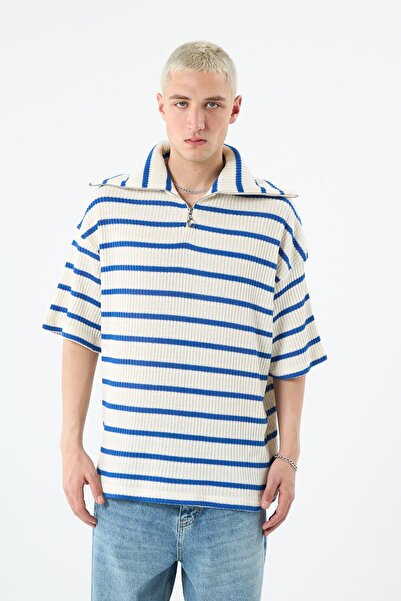 VAMOSCLO سحاب مفصل مخطط كبير الحجم تريكو ساكس