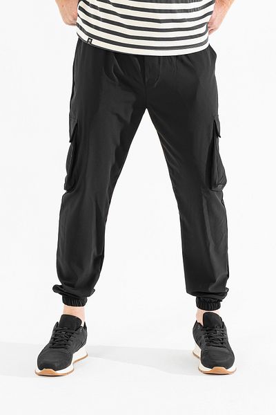 Souris Ανδρικό παντελόνι με τσέπη από μαύρο Lycra Stretchy Thin Fabric Elastic Leg Bag