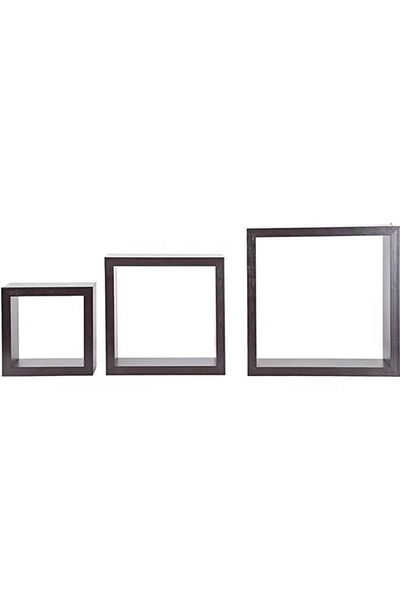 AFT Wooden Wall Decor Shelf Set Of 3 Chocolate Brown