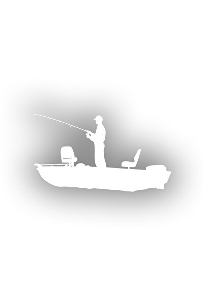 Reysa Tasarım ملصق صياد السمك مقاس 17x17 سم باللون الأبيض