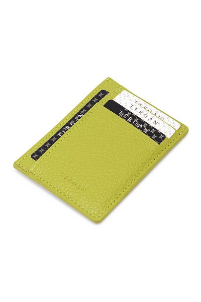 Tergan Green Leather Unisex Credit Card Holder - S1Kk00001676-T7A