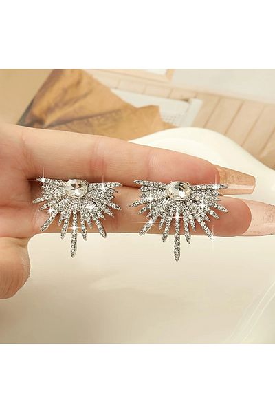 GlassySKY Stylish Stone Wing Earrings
